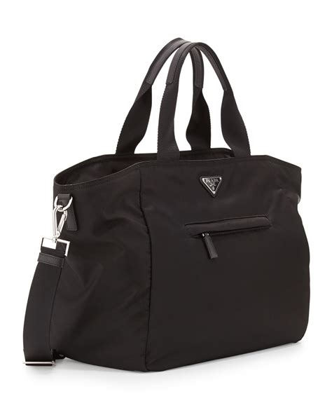 PRADA Nylon Vela Shopping Tote Black 